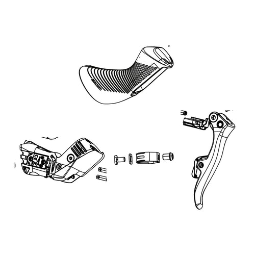 SRAM ED Exchange Kit Shifter And Brake Force ETAP D2 AXS Disc Right (Including Hood) (SRAM spare parts catalogue drawing)