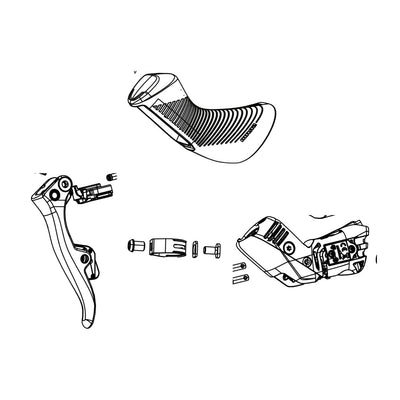 SRAM ED Exchange Kit Shifter And Brake Force ETAP D2 AXS Disc Left (Including Hood) (SRAM spare parts catalogue drawing)