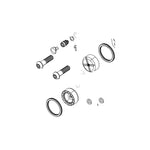 SRAM Spare - Disc Brake Caliper Piston Service Kit - (Includes 2 Pistons, 2 Piston Titanium Bolts, Seals, Bleed Screw & O-Rings) - Red AXS D1 (SRAM spare parts catalogue drawing)