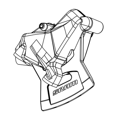 SRAM Spare - Disc Brake Caliper Assembly Rival Etap AXS D1 HRD Flat Mount 2-Piece Front/Rear Black Including Brake Pads (SRAM spare parts catalogue drawing)