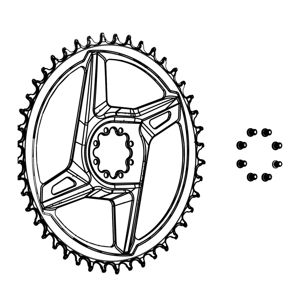SRAM Spider Specialized Mahle Model 1.2 SL 104Bcd Gen2 Black (No Chain Ring, Including Chainring Bolts) (SRAM spare parts catalogue drawing)