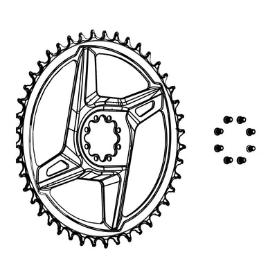 SRAM Spider Specialized Mahle Model 1.2 SL 104Bcd Gen2 Black (No Chain Ring, Including Chainring Bolts) (SRAM spare parts catalogue drawing)