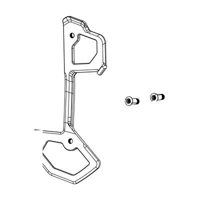 SRAM Rear Derailleur Inner Cage Eagle 90 T-Type (Silver Inner Cage Including 2 T25 Stainless Steel Pulley Bolts) (SRAM spare parts catalogue drawing)
