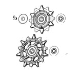 SRAM Rear Derailleur Pulley Kit XX Downhill T-Type (SRAM spare parts catalogue drawing)