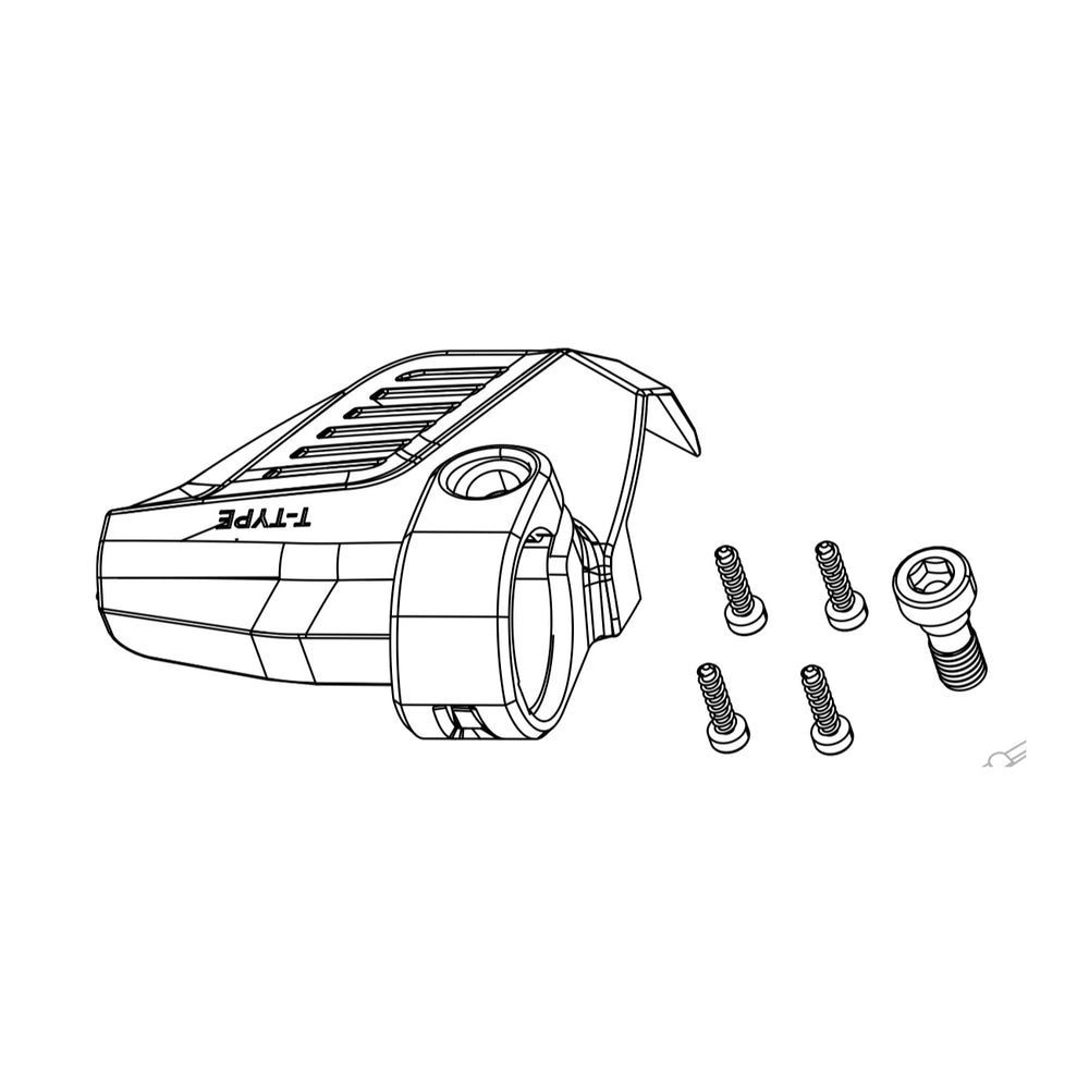 SRAM Shift Lever Trigger Cover Kit Eagle - INC 4 SCREWS, CLAMP (SRAM spare parts catalogue drawing)