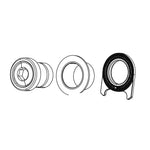 SRAM Rear Derailleur Full Mount Bolt Kit Red XPLR AXS (B-Washer, Frame Sleeve, B-Bolt) (SRAM spare parts catalogue drawing)