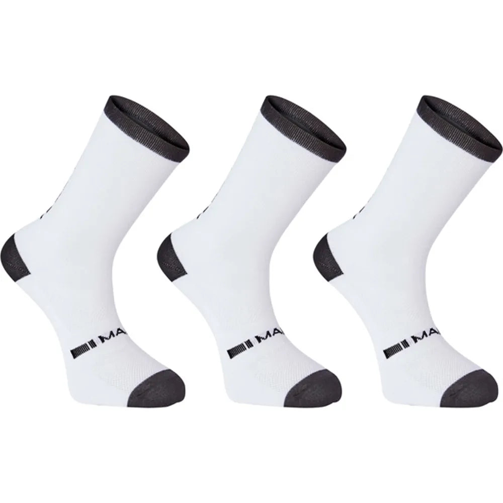 Madison Freewheel Long Cycling Socks 3 Pack in White
