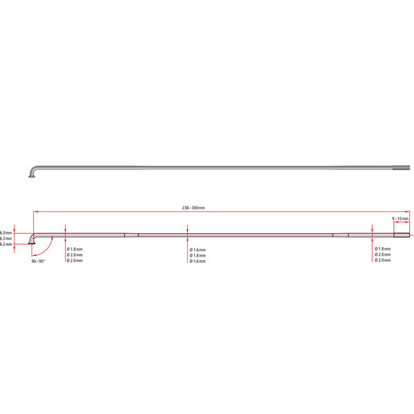 DT Swiss Competition Race 14 / 16 / 14 g = 2 / 1.6 mm, Black Box 100