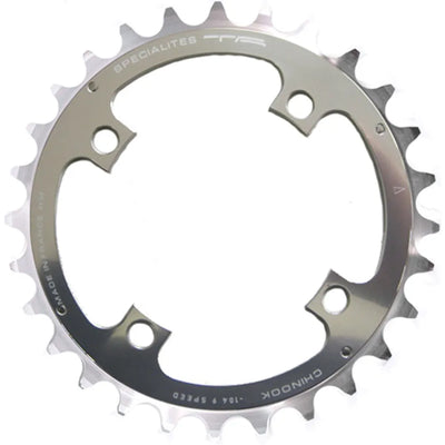 TA Chainrings Chinook 4 Arm 104pcd 8/9x Middle Chainrings in Silver