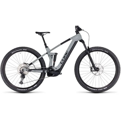2024 Cube Stereo Hybrid 140 HPC Pro 750 eMountain Bike in Swamp Grey