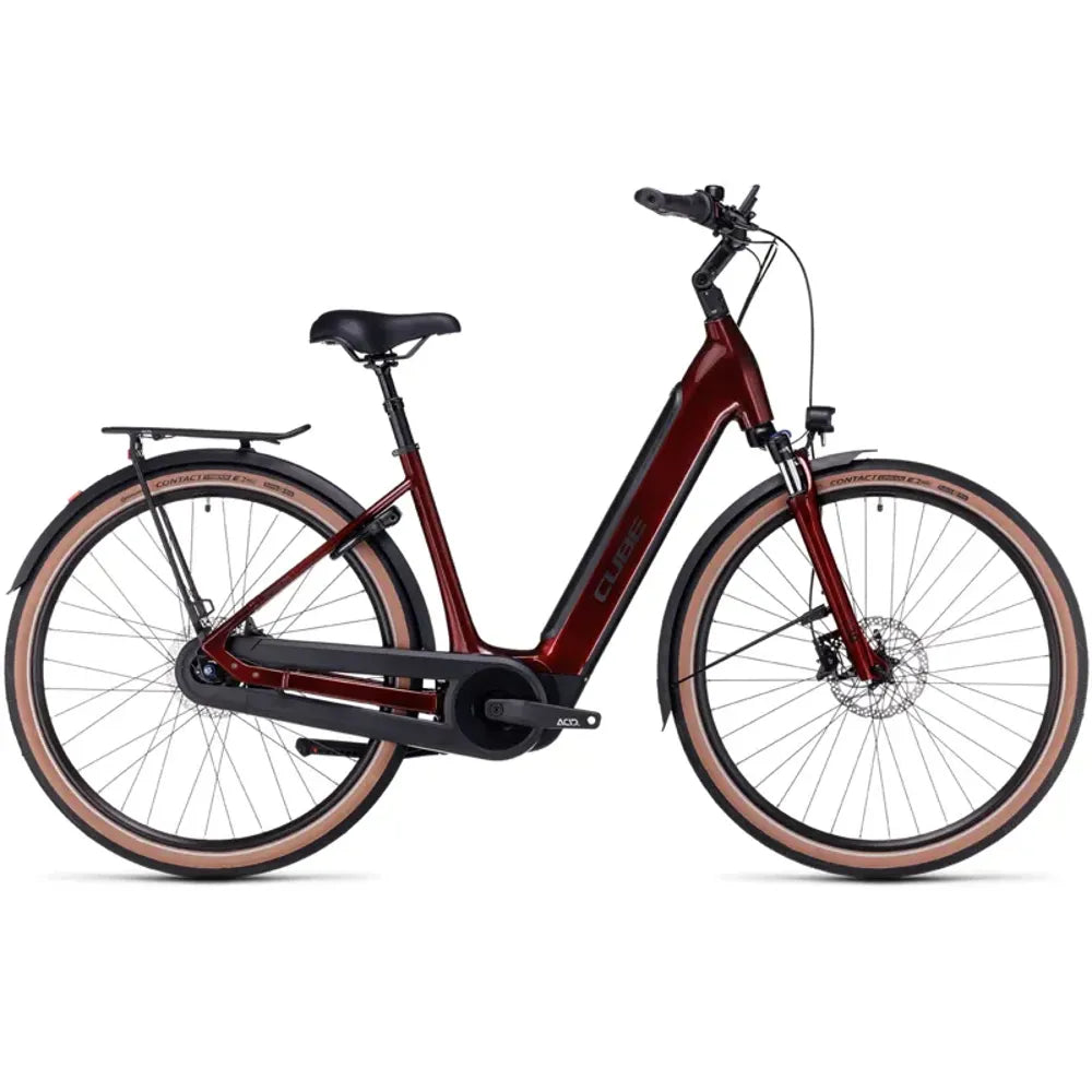 Cube Supreme Hybrid Pro 625 Easy Entry Electric Bike in Red