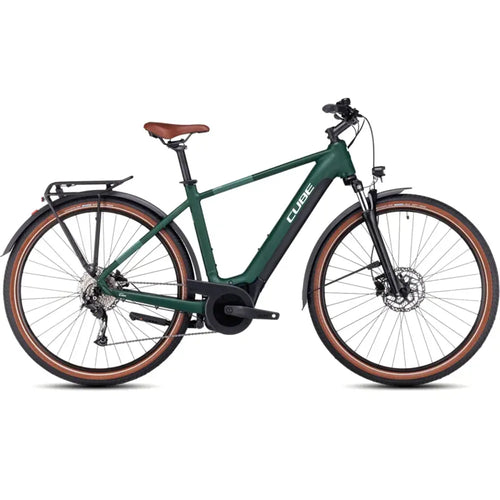 Cube Touring Hybrid One 625 Electric Bike in Dark Green