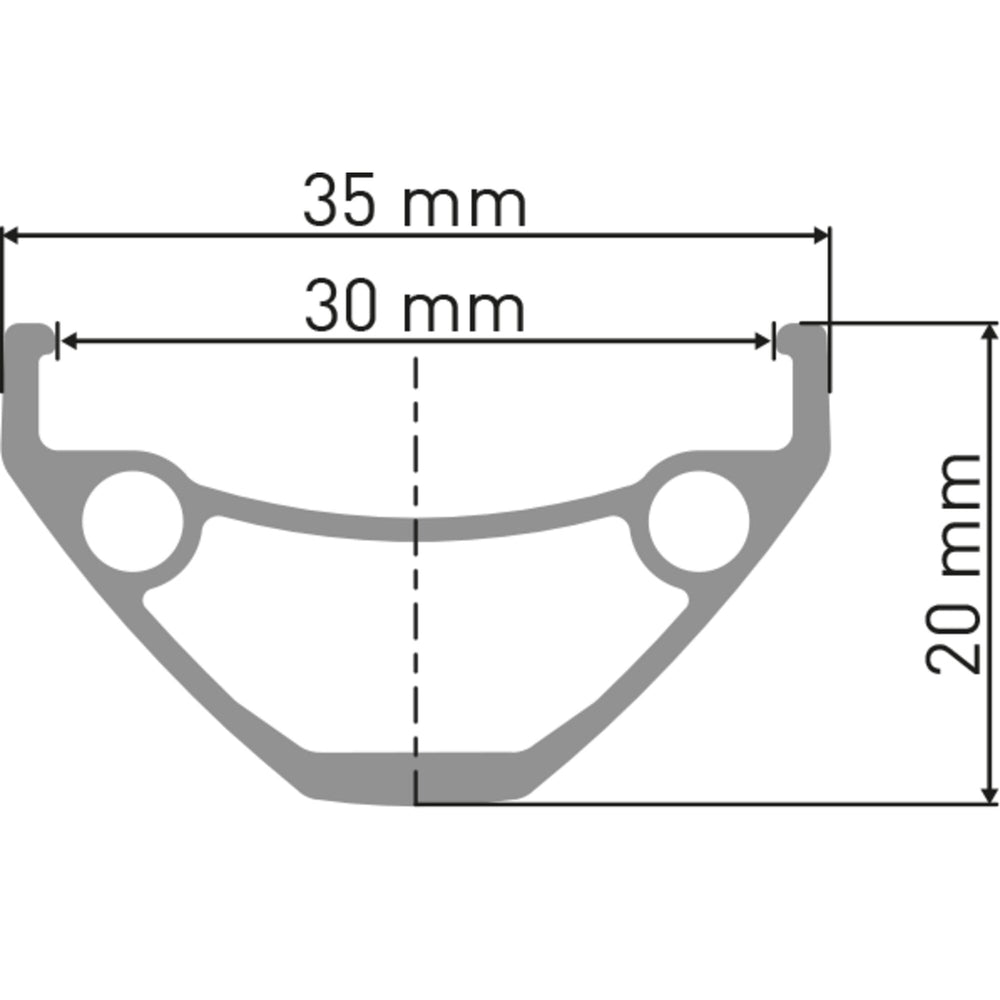 DT Swiss D 1900 wheel, 30 mm rim, 20 x 110 mm axle, 26 inch front