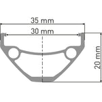 DT Swiss D 1900 wheel, 30 mm rim, 135 mm single speed solid axle, 26 inch rear