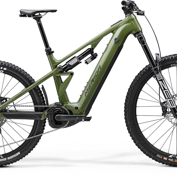 2025 Merida eOne Eighty 900 Electric Full Suspension Mountain Bike in Green