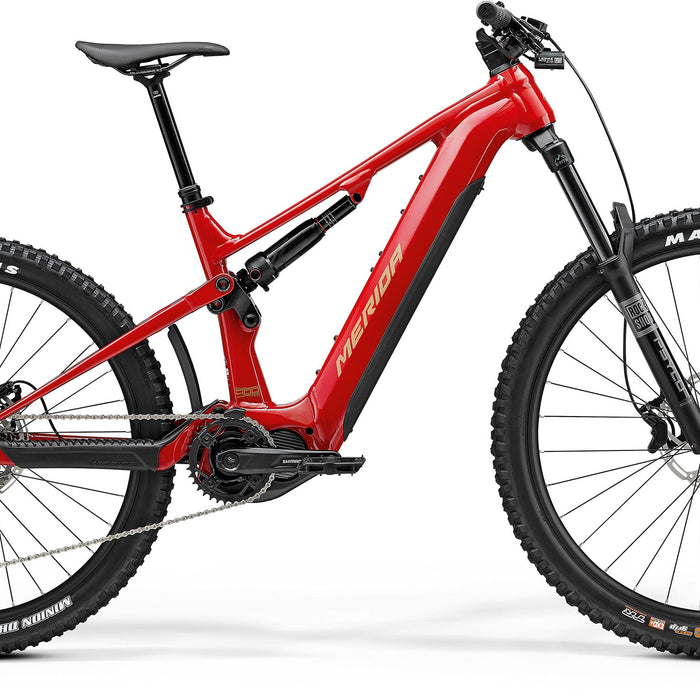 2025 Merida eOne-Sixty 400 Electric Full Suspension Mountain Bike in Red