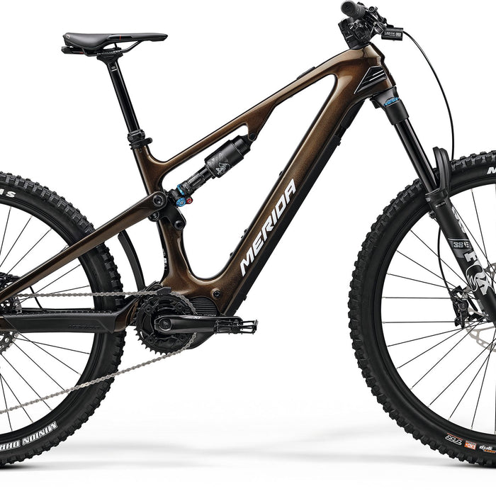 2025 Merida eOne-Sixty 7000 Electric Full Suspension Mountain Bike in Gold