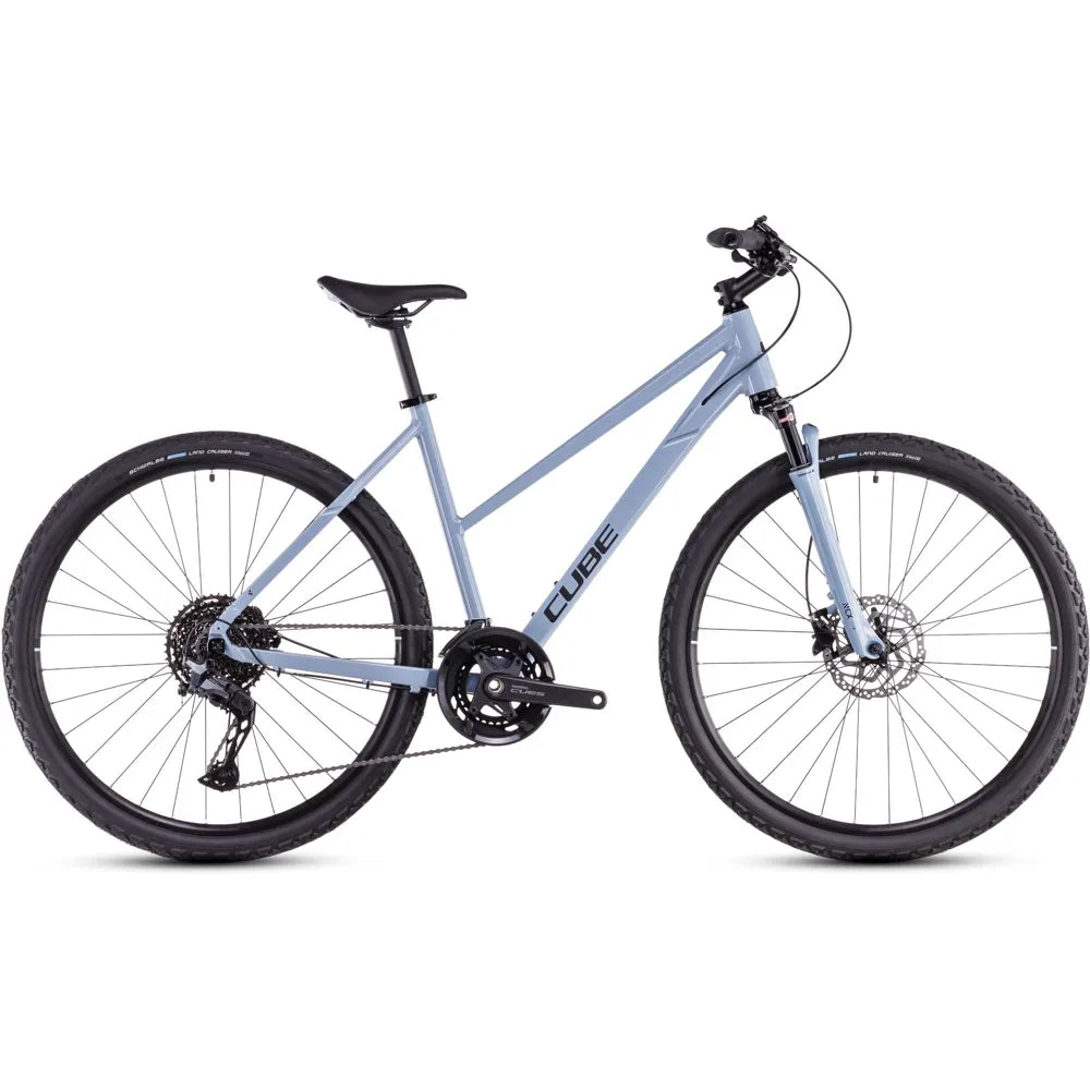 2025 Cube Nature Exc Trapeze Frame Hybrid Bike in Blue