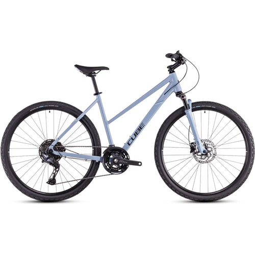 2025 Cube Nature Exc Trapeze Frame Hybrid Bike in Blue