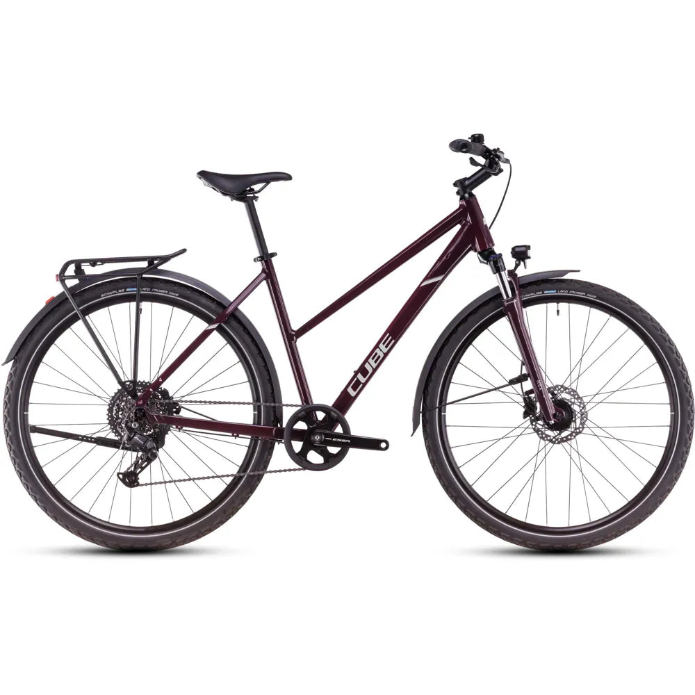 2025 Cube Nature One Allroad Trapeze Frame Hybrid Bike in Purple