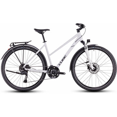 2025 Cube Nature Pro Allroad Trapeze Frame Hybrid Bike in White