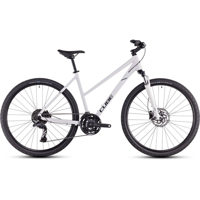 2025 Cube Nature Pro Trapeze Frame Hybrid Bike in White