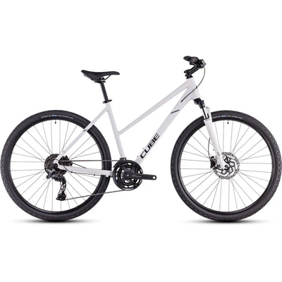 2025 Cube Nature Pro Trapeze Frame Hybrid Bike in White