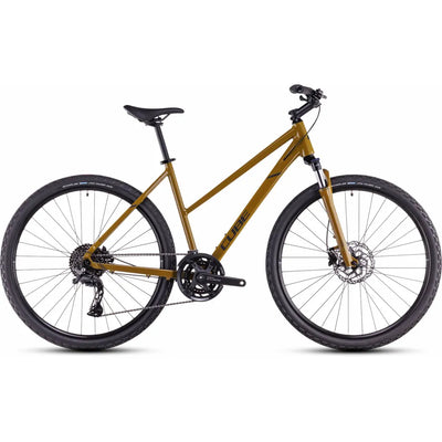2025 Cube Nature Pro Trapeze Frame Hybrid Bike in Brown
