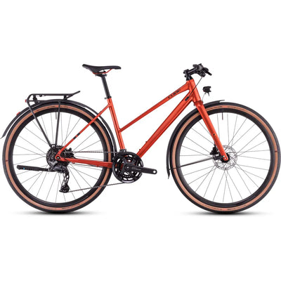 2025 Cube Nulane Pro Fe Trapeze Frame Hybrid Bike in Orange