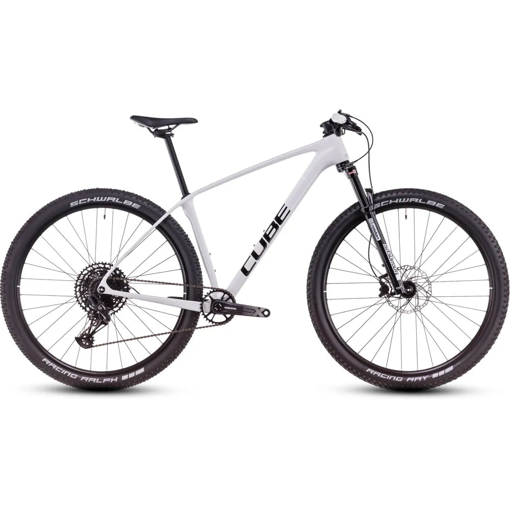 2025 Cube Reaction C:62 One Carbon Hardtail Mountain Bike in White