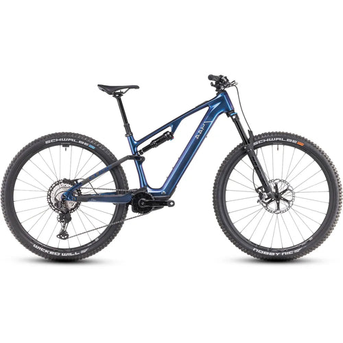 2025 Cube Ams Hybrid One44 C:68X Slx 400X 29 Carbon Electric Mountain Bike in Blue