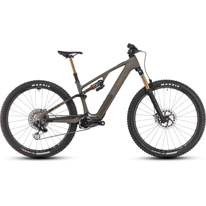 2025 Cube Ams Hybrid One44 C:68X Super Tm 400X 29 Carbon Electric Mountain Bike in Brown
