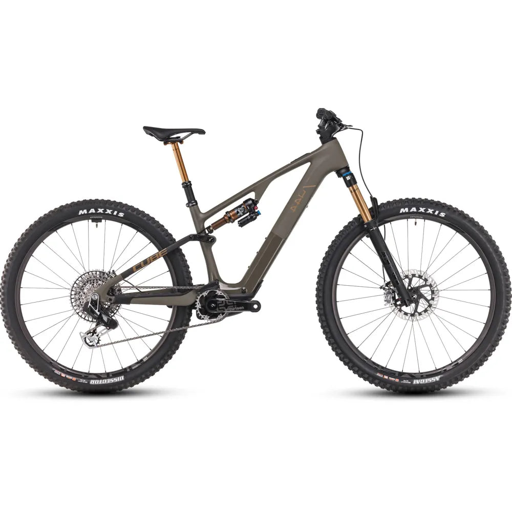 2025 Cube Ams Hybrid One44 C:68X Super Tm 400X 29 Carbon Electric Mountain Bike in Brown