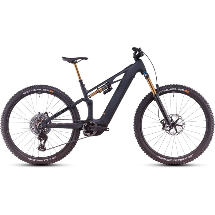 2025 Cube Stereo Hybrid One44 Hpc At Carbon 800 Electric Mountain Bike in Grey