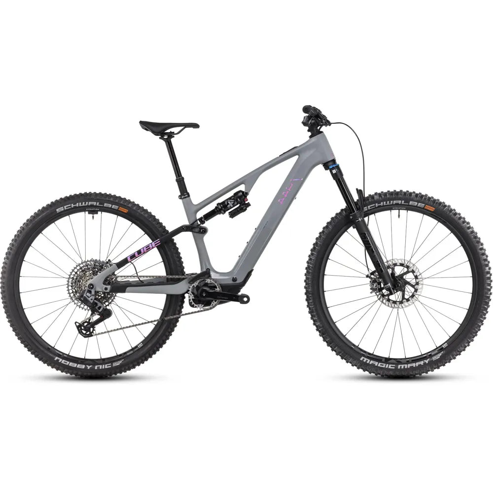 2025 Cube Ams Hybrid One44 C:68X Tm 400X 29 Carbon Electric Mountain Bike in Grey