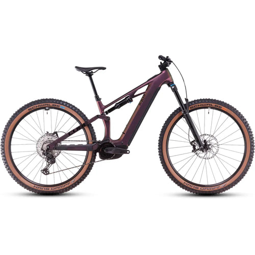 2025 Cube Stereo Hybrid One44 Hpc Slx Carbon 800 Electric Mountain Bike in Purple