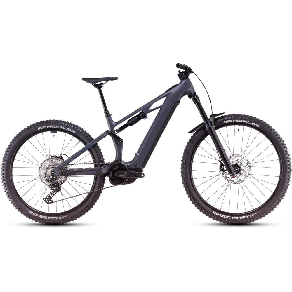 2025 Cube Stereo Hybrid One77 Hpc Race Carbon 800 Electric Mountain Bike in Grey