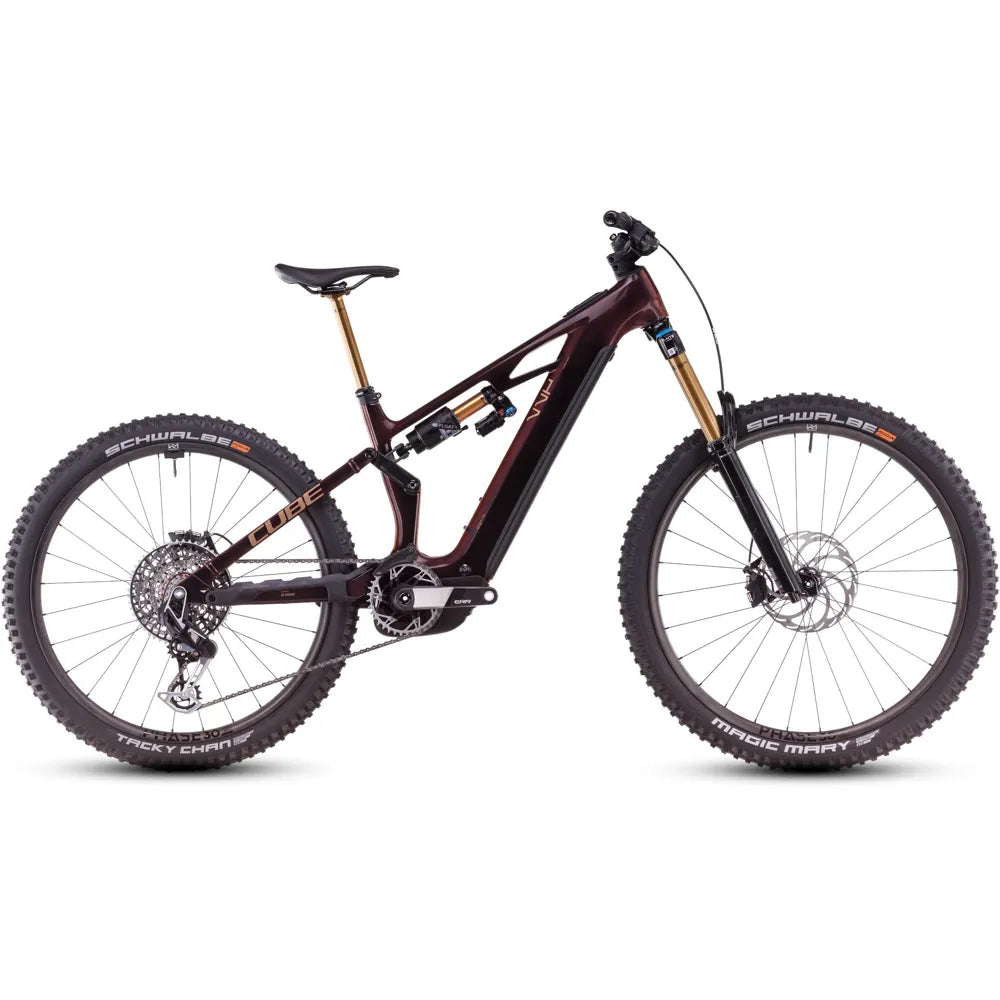 2025 Cube Stereo Hybrid One77 Hpc Slt Carbon 800 Electric Mountain Bike in Red