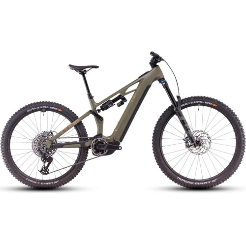 2025 Cube Stereo Hybrid One77 Hpc Tm Carbon 800 Electric Mountain Bike in Brown