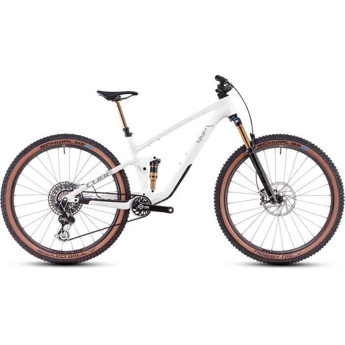 2025 Cube Stereo One22 C:62 Slt 29 Carbon Full Suspension Mountain Bike in White