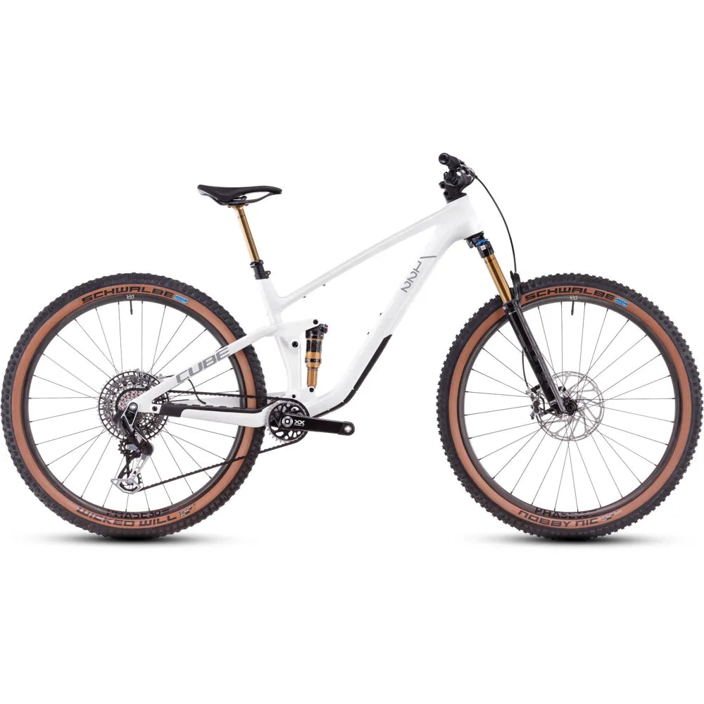 2025 Cube Stereo One22 C:62 Slt 29 Carbon Full Suspension Mountain Bike in White
