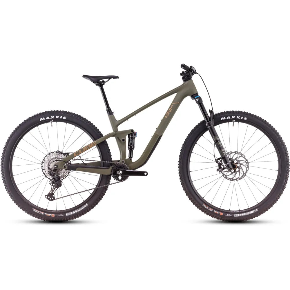 2025 Cube Stereo One22 C:62 Tm 29 Carbon Full Suspension Mountain Bike in Brown