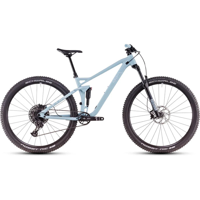 2025 Cube Stereo One22 Pro Full Suspension Mountain Bike in Blue