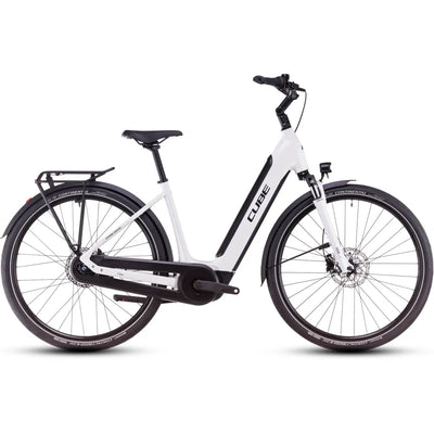 2025 Cube Supreme Hybrid Comfort One 500 Easy Entry Electric Bike in White