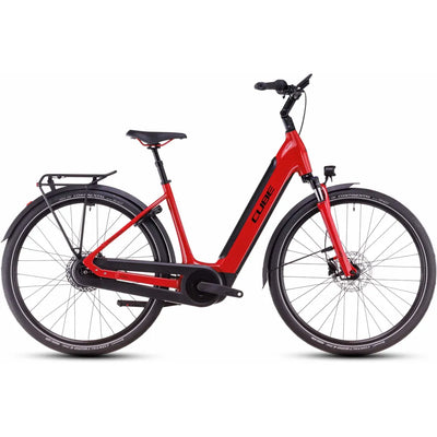 2025 Cube Supreme Hybrid Comfort Pro 500 Easy Entry Electric Bike in Red
