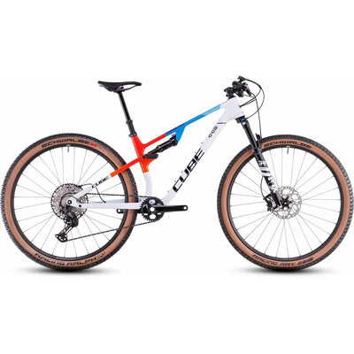 2025 Cube Ams Zero99 C:68X Race 29 Carbon Full Suspension Mountain Bike in White