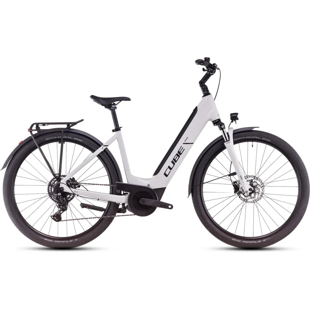 2025 Cube Touring Hybrid One 500 Easy Entry Electric Bike in White