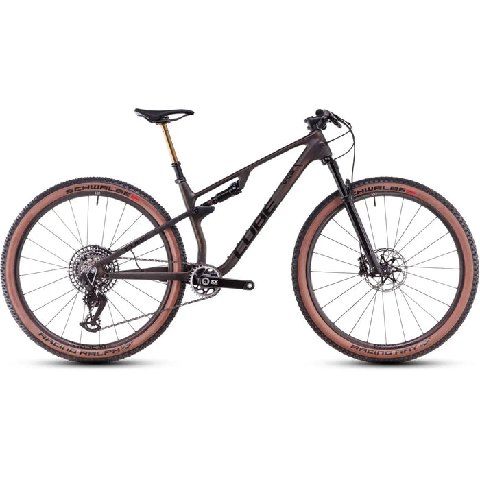 2025 Cube Ams Zero99 C:68X Slt 29 Liquid Carbon Full Suspension Mountain Bike in Grey