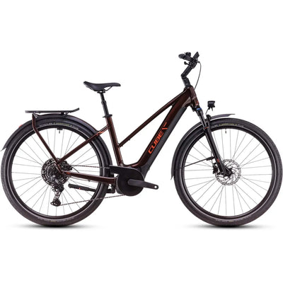 2025 Cube Touring Trapeze Frame Hybrid Pro 625 Electric Bike in Brown
