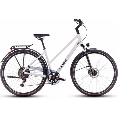 2025 Cube Touring One Trapeze Frame Hybrid Bike in White